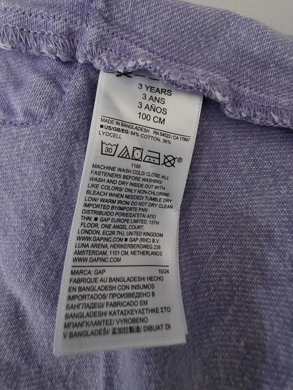 (VGUC) GAP / babyGAP UltraSoft Denim Skirtall - Warm Violet - Size: 3T / 3 years